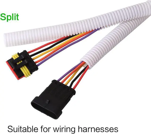 Alt view image 3 of 6 - Alex Tech 100ft - 1/2 inch Split Wire Loom Tubing - White