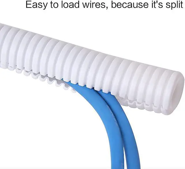Alt view image 5 of 6 - Alex Tech 100ft - 1/2 inch Split Wire Loom Tubing - White
