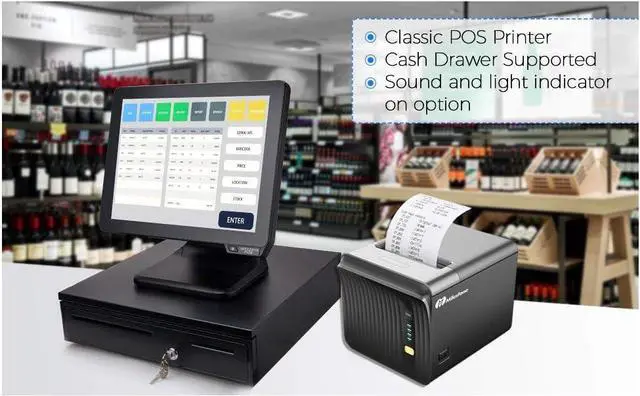 Alt view image 4 of 5 - Thermal Receipt Printer 80mm USB POS Printer for Small Business Restaurant Kitchen Printer with USB Serial Ethernet Support ESC/POS