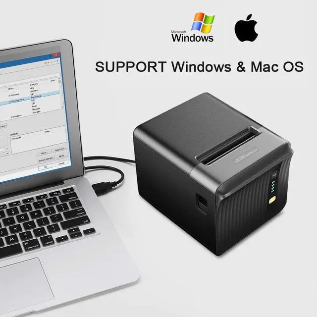 Alt view image 2 of 5 - Thermal Receipt Printer 80mm USB POS Printer for Small Business Restaurant Kitchen Printer with USB Serial Ethernet Support ESC/POS