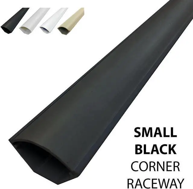 Alt view image 2 of 7 - Small Corner Duct Cable Raceway (1075 Series) - 5 Feet - Black - 5 Sticks