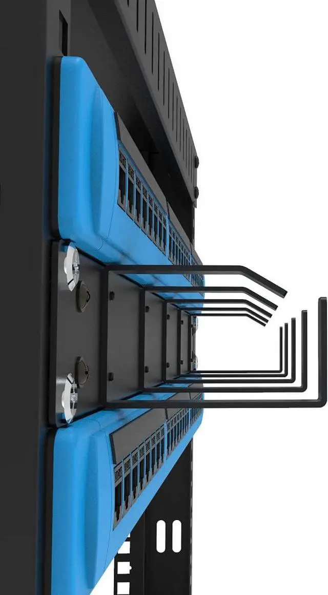 Alt view image 5 of 7 - 19-Inch 1U Metal Horizontal Rackmount 5 D-Rings Cable Manager | 1U Rack Cable Management Panel Vertical Wire Manager Fits 2 or 4-post Racks