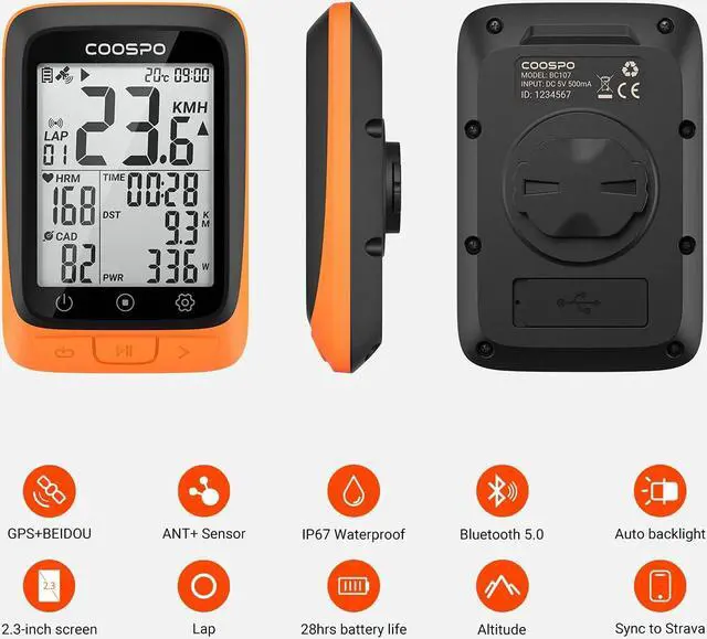 Alt view image 2 of 7 - Bike Computer Wireless GPS, Cycling Computer GPS Bike Tracker with Bluetooth/ANT+, Waterproof Bicycle Computer GPS Speedometer with Auto Backlight, 2.4 inch LCD Display