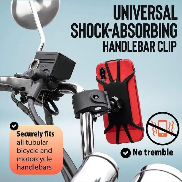 Alt view image 3 of 6 - Upgraded 2024 Bicycle & Motorcycle Phone Mount - The Most Secure & Reliable Bike Phone Holder for iPhone, Samsung or Any Smartphone. Stress-Resistant & Highly Adjustable. x10 to Safeness & Comfort
