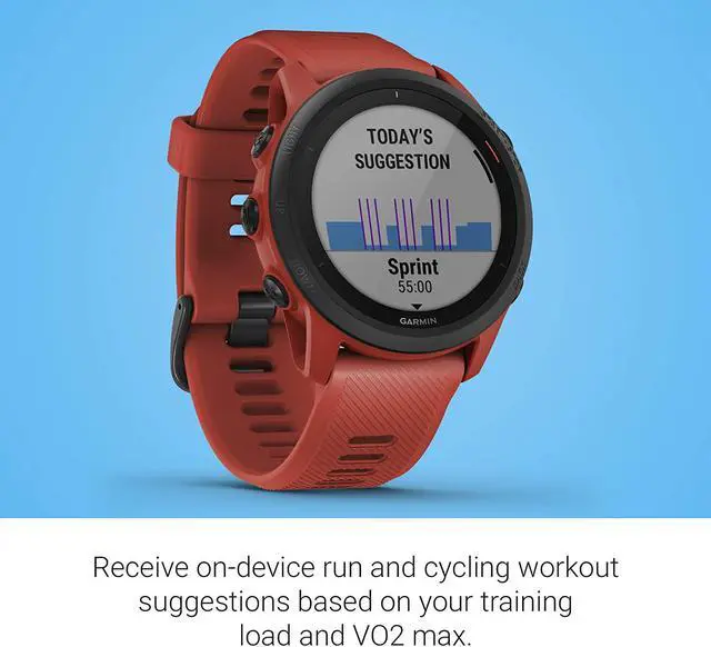 Alt view image 9 of 10 - Garmin Forerunner 745, GPS Running Watch, Detailed Training Stats and On-Device Workouts, Essential Smartwatch Functions, Red