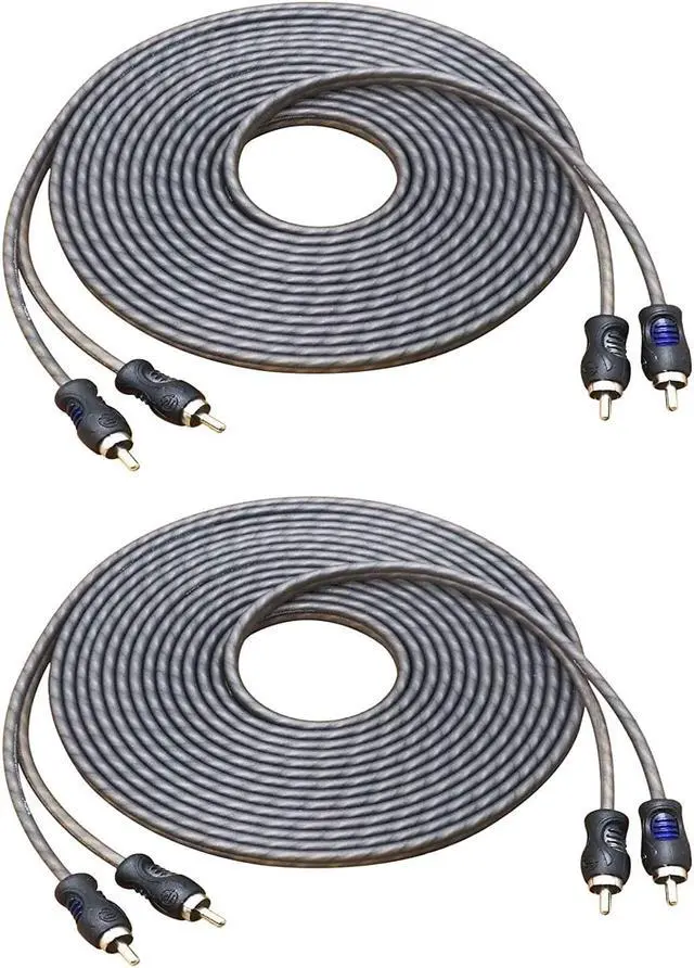 Main image of RECOIL RCI217-2 99.99% Oxygen Free Copper 17ft 2-Channel RCA Audio Cable Twisted Pair with Noise Reduction 2 Pack