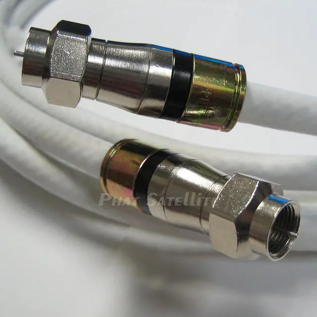 Main image of 50ft Made in USA RG11 CATVP Coaxial Cable Heat Resistant CMP Jacket, 3GHz Digital Satellite Cable 14AWG Brass Alloy Fittings, Cut to Order Assembled in USA (50 feet, White)