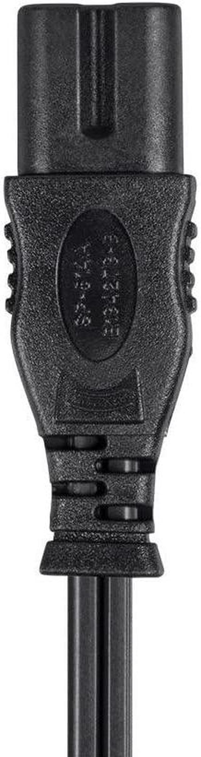 Alt view image 13 of 17 - Monoprice AC Power Cord Cable - 3 Feet Without Polarized | 18AWG, 10A (NEMA 1-15P to IEC-320-C7)