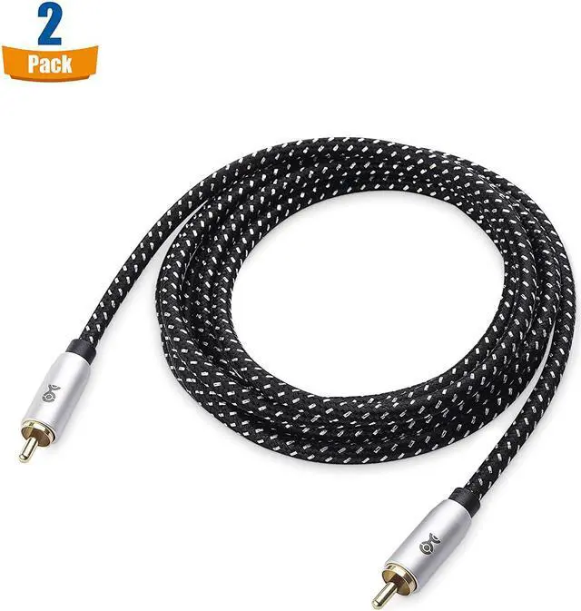 Alt view image 2 of 7 - 2-Pack Subwoofer Cable 6 ft Digital Coaxial Cable (Digital Audio Coaxial Cable and LFE Subwoofer Cable) - 1.8m / 6 Feet
