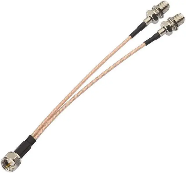 Main image of RedYutou F-Type Splitter RG6 Cable F Male to F Dual Female Splitter Cable 3 Way Splitter V-Type F Type TV Adaptation Splitter Cable Satellite 15cm(6 inch)