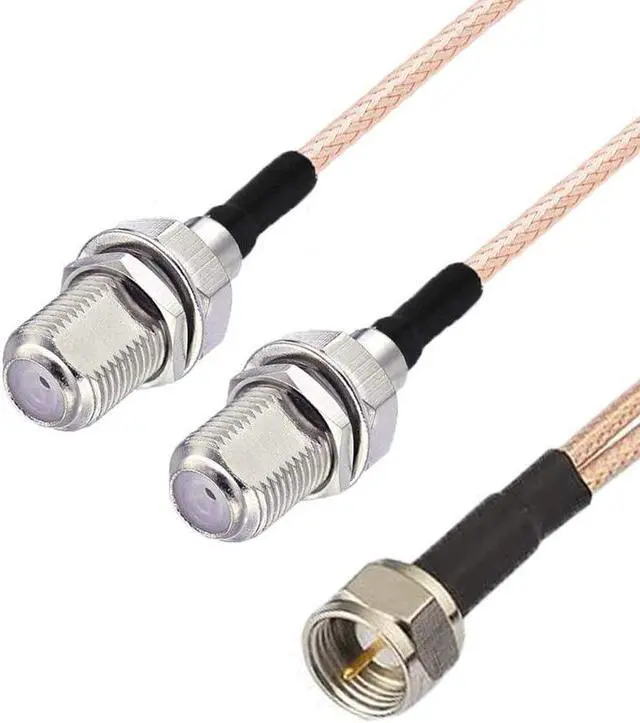 Alt view image 3 of 4 - RedYutou F-Type Splitter RG6 Cable F Male to F Dual Female Splitter Cable 3 Way Splitter V-Type F Type TV Adaptation Splitter Cable Satellite 15cm(6 inch)