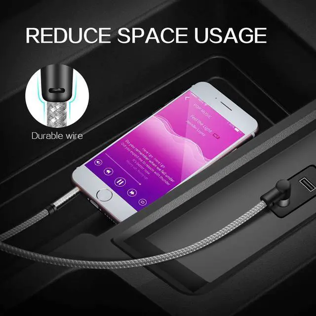 Alt view image 4 of 7 - 3.5mm Audio Cable 50 ft AUX Cord Male to Male AUX Headphone Cable aux Cable Stereo Aux Jack to Jack Cable 90 Degree Right Angle Auxiliary Cord