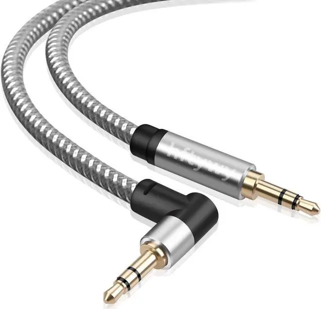 Alt view image 7 of 7 - 3.5mm Audio Cable 50 ft AUX Cord Male to Male AUX Headphone Cable aux Cable Stereo Aux Jack to Jack Cable 90 Degree Right Angle Auxiliary Cord