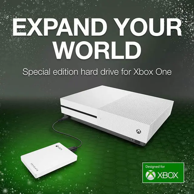 Alt view image 3 of 6 - Seagate 2TB External USB 3.0 Portable Hard Drive Game Drive for Xbox - White