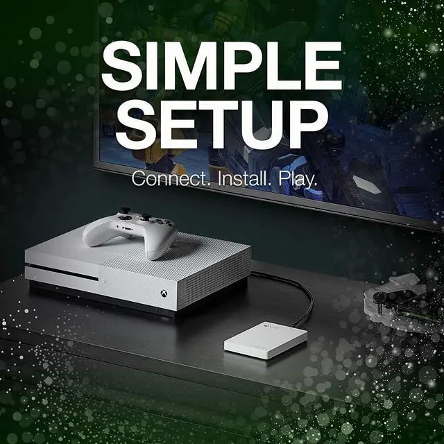 Alt view image 4 of 6 - Seagate 2TB External USB 3.0 Portable Hard Drive Game Drive for Xbox - White