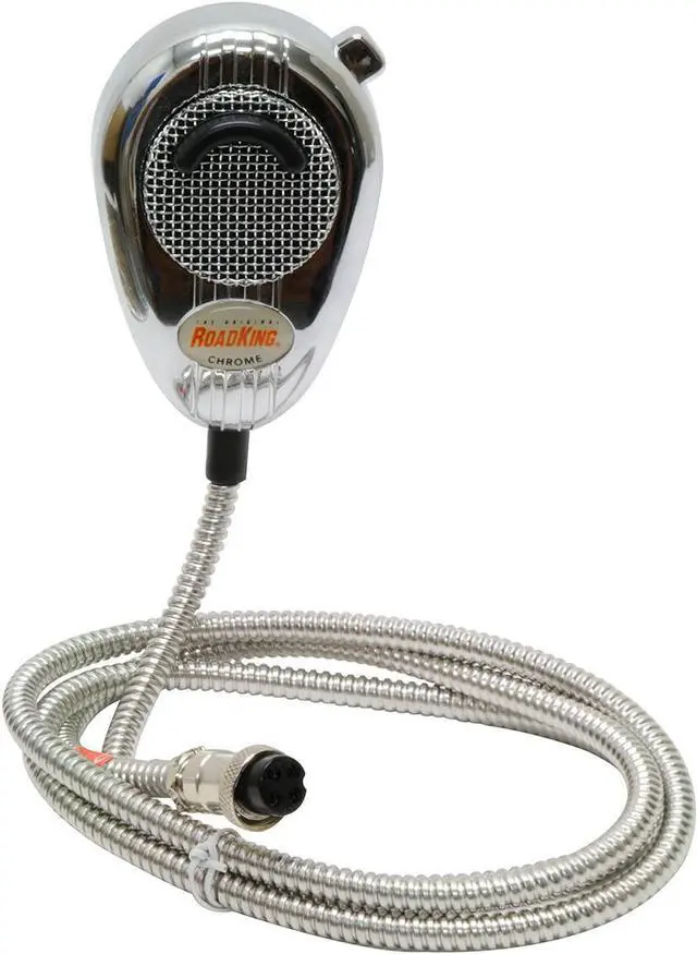 Alt view image 3 of 4 - RoadKing RK56CHSS Chrome Noise Canceling CB Microphone with Chrome Flex Cord,XLR, Silver