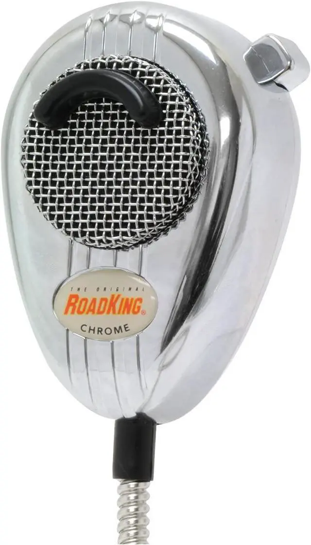 Alt view image 2 of 4 - RoadKing RK56CHSS Chrome Noise Canceling CB Microphone with Chrome Flex Cord,XLR, Silver