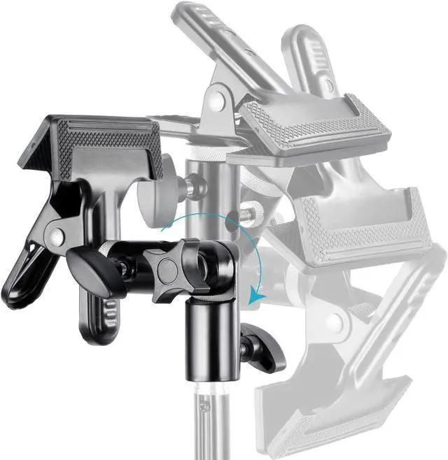 Alt view image 4 of 7 - Neewer 2 PCS Photo Studio Heavy Duty Metal Clamp Holder with 5/8" Light Stand Attachment for Reflector
