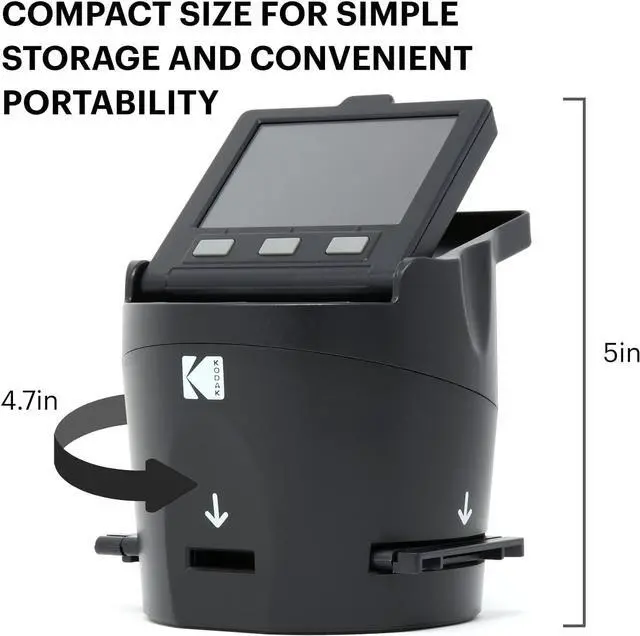 Alt view image 5 of 7 - Kodak SCANZA Digital Film & Slide Scanner - Converts 35mm, 126, 110, Super 8 & 8mm Film Negatives & Slides to JPEG - Includes Large Tilt-Up 3.5" LCD, Easy-Load Film Inserts, Adapters & More