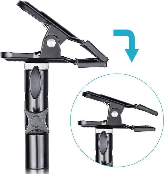 Alt view image 2 of 7 - Neewer 2 PCS Photo Studio Heavy Duty Metal Clamp Holder with 5/8" Light Stand Attachment for Reflector