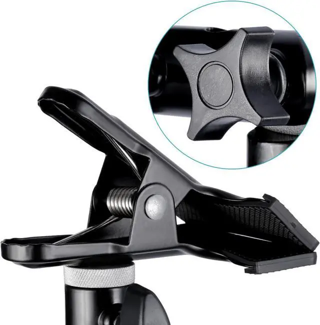 Alt view image 6 of 7 - Neewer 2 PCS Photo Studio Heavy Duty Metal Clamp Holder with 5/8" Light Stand Attachment for Reflector