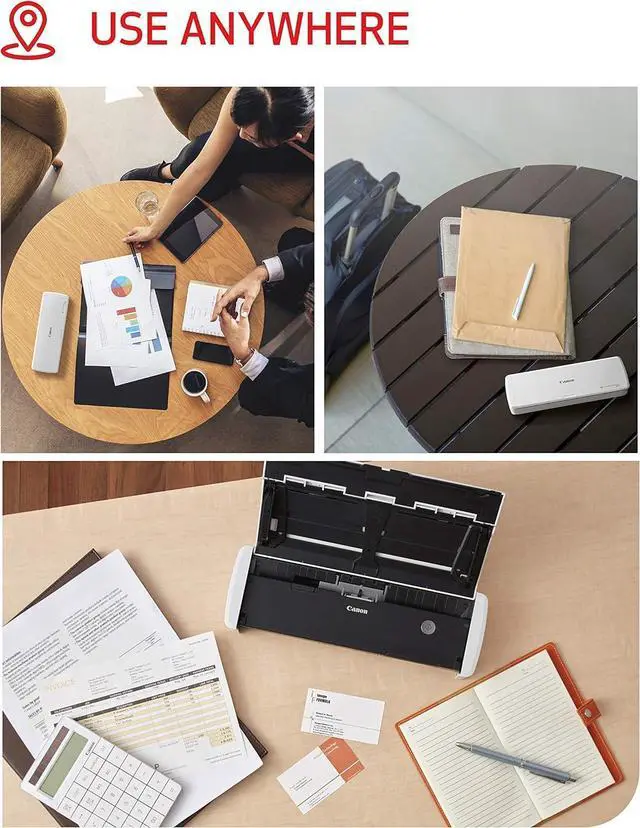 Alt view image 6 of 7 - imageFORMULA R10 Portable Document Scanner, 2-Sided Scanning with 20 Page Feeder, Easy Setup for Home or Office, Includes Software, (4861C001)