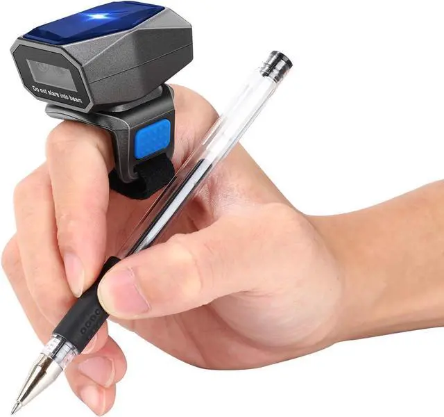 Main image of Upgraded Eyoyo 2D Ring Barcode Scanner Bluetooth, USB Wired & 2.4G Wireless & Bluetooth Mini Wearable Bar code Scanner, 1D 2D QR Image Barcode Reader PDF417 Data Matrix for iPhone, Andriod, Tablet, PC