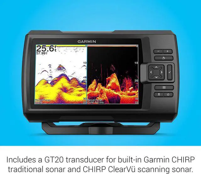 Alt view image 6 of 20 - GARMIN STRIKER VIVID 7CV 7 FISHFINDER GPS TRACK PLOTTER WITH GT20 NOT A CHART PLOTTER