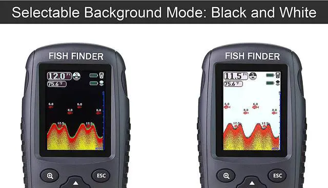 Alt view image 2 of 6 - Portable Rechargeable Fish Finder Wireless Sonar Sensor Fishfinder Depth Locator with Fish Size, Bottom Contour, Color LCD Display