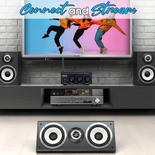 Alt view image 7 of 7 - Bluetooth HiFi Mini Audio Amplifier - Class D Digital Desktop PC Stereo Amplifier Receiver (2 x 100 Watt MAX) Aluminum Diecast- Pyle PDA20BT, Welcome to consult