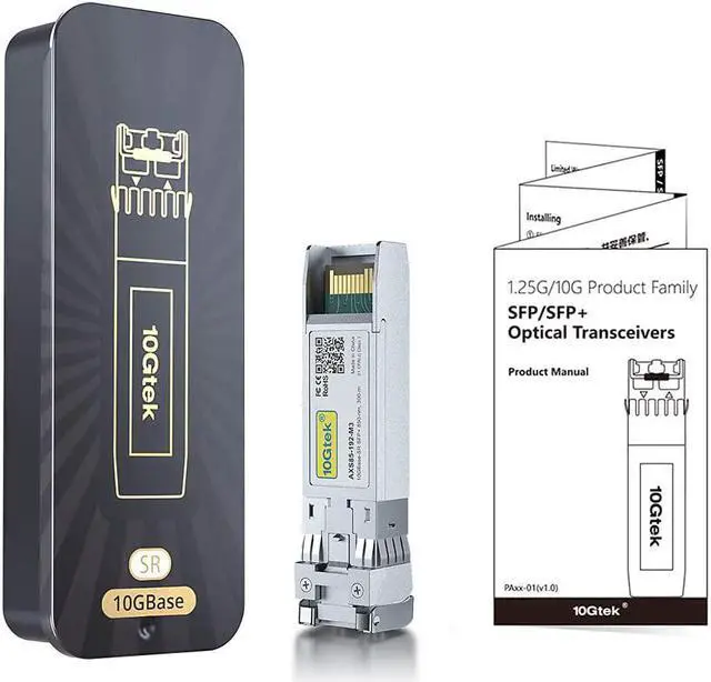 Alt view image 5 of 6 - 10GBase-SR SFP+ Transceiver, 10G 850nm MMF, up to 300 Meters, Compatible with Extreme 10301