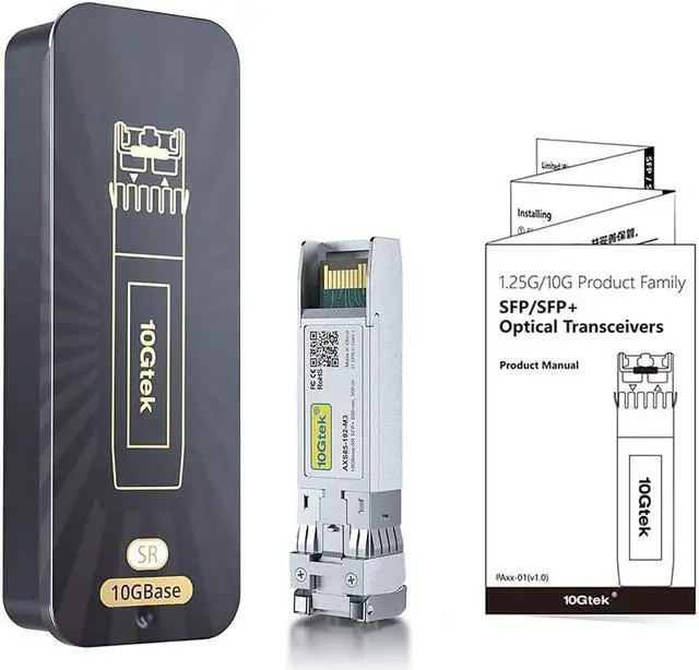 Alt view image 6 of 7 - 10GBase-SR SFP+ Transceiver, 10G 850nm MMF, up to 300 Meters, Compatible with  SFP-10G-SR, Meraki MA-SFP-10GB-SR, Ubiquiti UniFi UF-MM-10G, Fortinet, Mikrotik, Netgear and More, Pack of 2