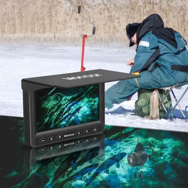 Alt view image 6 of 7 - Underwater Fishing Camera, Portable Fish Finder Camera HD 1000 TVL Infrared LED Waterproof Camera with 4.3 Inch LCD Monitor for Ice Lake Sea Boat Kayak Fishing