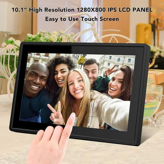 Alt view image 4 of 6 - Feelcare 10.1 Inch 16GB Smart WiFi Digital Picture Frame, Send Photos or Small Videos from Anywhere, Touch Screen, 800x1280 IPS LCD Panel, Portrait and Landscape(Black), Welcome to consult