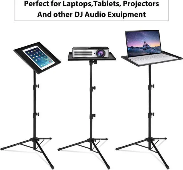 Alt view image 6 of 7 - Klvied Projector Tripod Stand, Universal Laptop Tripod Stand, Portable DJ Equipment Stand, Folding Floor Tripod Stand, Outdoor Computer Table Stand For Stage or Studio, Height Adjustable 23 to 46 Inch