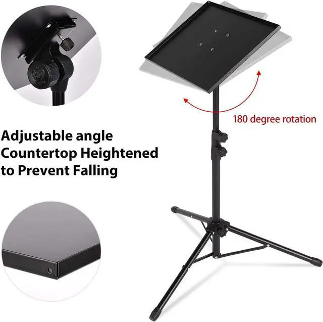 Alt view image 7 of 7 - Klvied Projector Tripod Stand, Universal Laptop Tripod Stand, Portable DJ Equipment Stand, Folding Floor Tripod Stand, Outdoor Computer Table Stand For Stage or Studio, Height Adjustable 23 to 46 Inch
