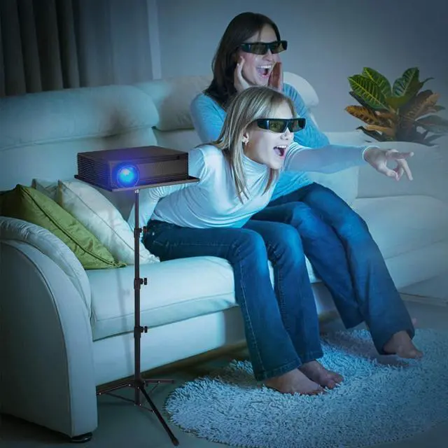 Alt view image 2 of 7 - Klvied Projector Tripod Stand, Universal Laptop Tripod Stand, Portable DJ Equipment Stand, Folding Floor Tripod Stand, Outdoor Computer Table Stand For Stage or Studio, Height Adjustable 23 to 46 Inch