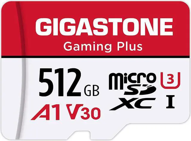 Main image of 512GB Micro SD Card, Gaming Plus, MicroSDXC Memory Card for Nintendo-Switch, Wyze, GoPro, Dash Cam, Security Camera, 4K Video Recording, UHS-I A1 U3 V30 C10, up to 100MB/s, with Adapter