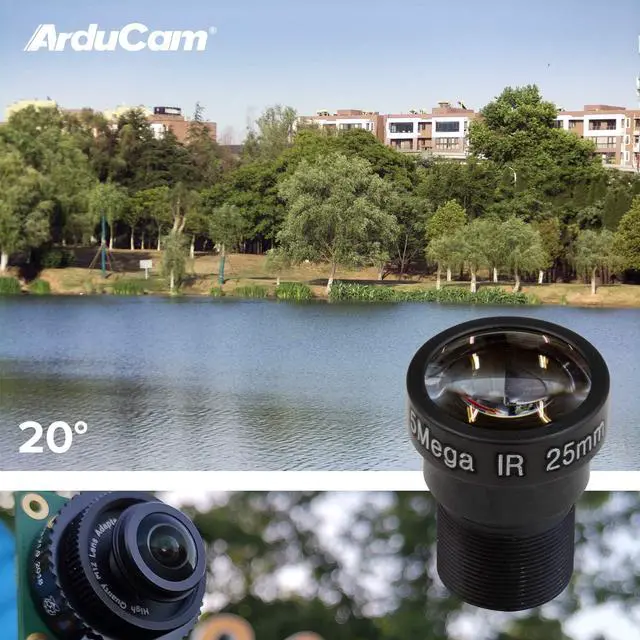 Alt view image 5 of 5 - M12 Lens Kit for Raspberry Pi HQ Camera (Type 1/2.3), 20 to 180 Degrees Telephoto, Wide Angle, Fisheye Lenses with M12 to CS-Mount Adapter, Locking Ring, Cleaning Cloth and More