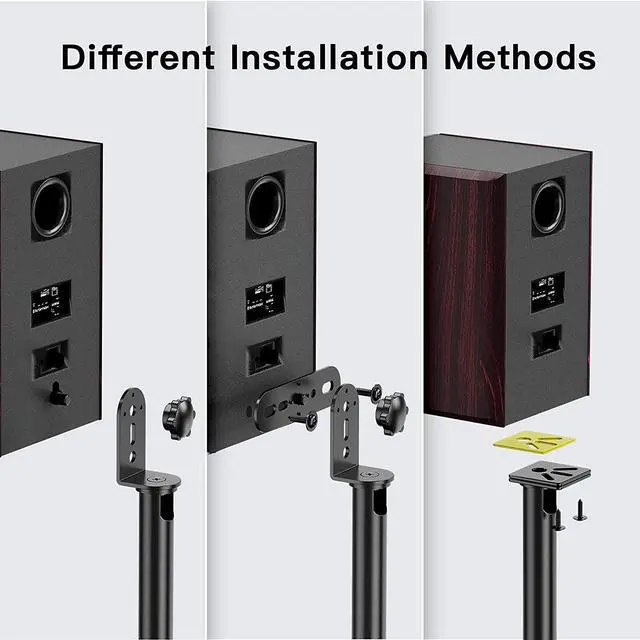 Alt view image 6 of 7 - PERLESMITH Speaker Stands Height Adjustable 30-44 Inch with Cable Management, Hold Satellite Speakers and Small Bookshelf Speakers up to 8lbs -1 Pair