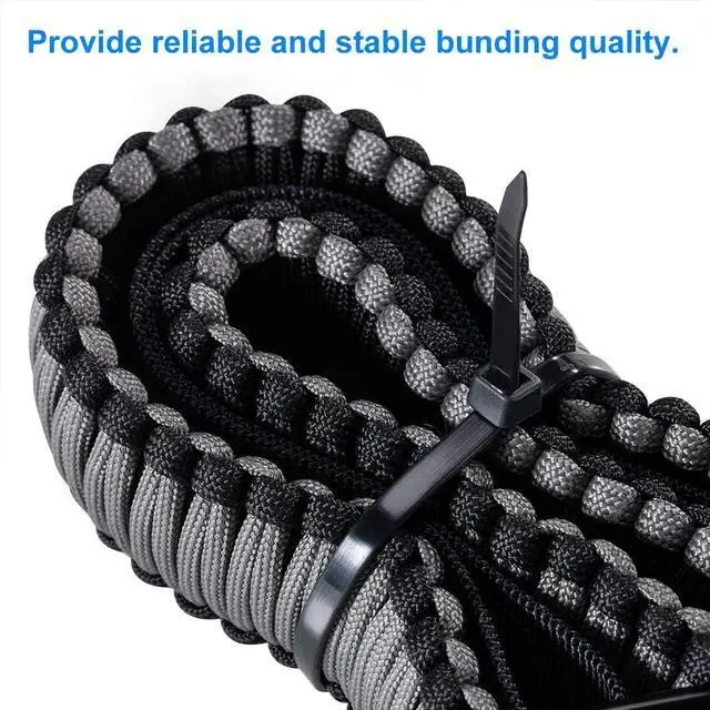 Alt view image 7 of 7 - Zip Ties 8 inch Black Zip Ties 1000 Pack Wire Ties with 50lb Tensile Strength UV Resistant Cable Ties Self-locking Plastic Ties for Indoor and Outdoor Use by Tantti.