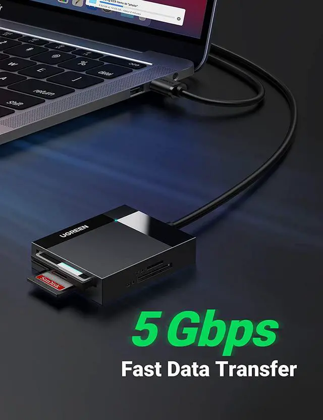 Alt view image 4 of 7 - UGREEN SD Card Reader 4 in 1 USB 3.0 SD TF CF MS Memory Card Adapter 5Gbps Read Write Simultaneously for SD SDXC SDHC CF CFI TF Micro SD Micro SDXC Micro SDHC MS MMC UHS-I Cards for Windows Mac Linux