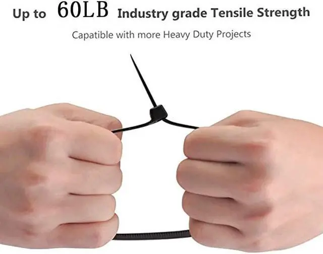 Alt view image 4 of 7 - Black zip ties large Cable ties Nylon zip ties 16 inch long Zip ties100 per pack Environmentally friendly Industrial quality Uses 3 latches for stronger locks With 60 Pounds Tensile