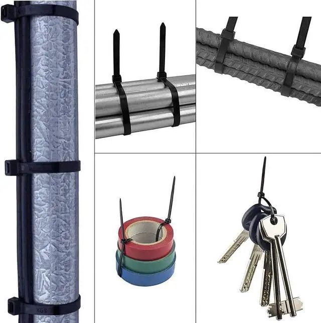 Alt view image 7 of 7 - Black zip ties large Cable ties Nylon zip ties 16 inch long Zip ties100 per pack Environmentally friendly Industrial quality Uses 3 latches for stronger locks With 60 Pounds Tensile
