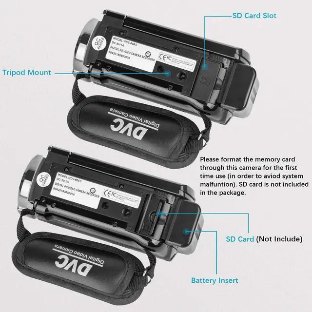 Alt view image 5 of 7 - Video Camera Camcorder Digital Camera Recorder Full HD 1080P 15FPS 24MP 3.0 Inch 270 Degree Rotation LCD 16X Digital Zoom Camcorder Camera with 2 Batteries(Black)