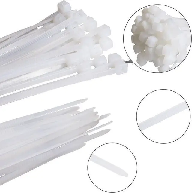 Alt view image 3 of 5 - Small Zip Ties,White Zip Ties 4 Inch 100 Pack, Nylon Cable Ties Self Locking Tie Straps, Heavy Duty clear zip ties, Tiny Cable Ties for Indoor and Outdoor by OSXCAUES (4" White)
