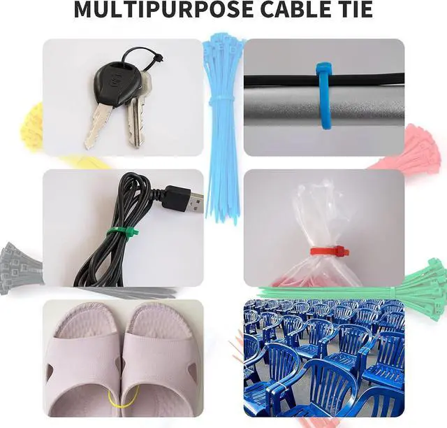 Alt view image 5 of 5 - Small Zip Ties,White Zip Ties 4 Inch 100 Pack, Nylon Cable Ties Self Locking Tie Straps, Heavy Duty clear zip ties, Tiny Cable Ties for Indoor and Outdoor by OSXCAUES (4" White)