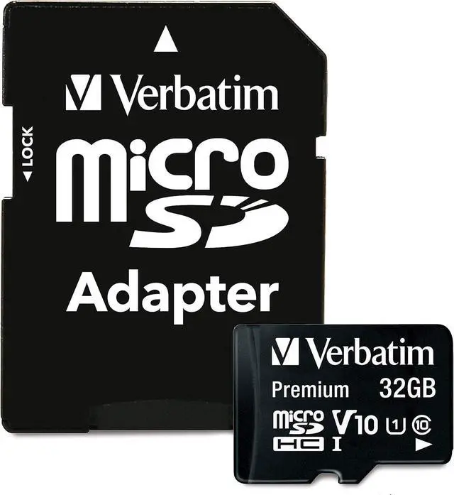 Alt view image 2 of 7 - 32GB Premium microSDHC Memory Card with Adapter UHS-I V10 Class 10 supports Full HD (1080p) U1 speed rated Up to 90MB/s read speed