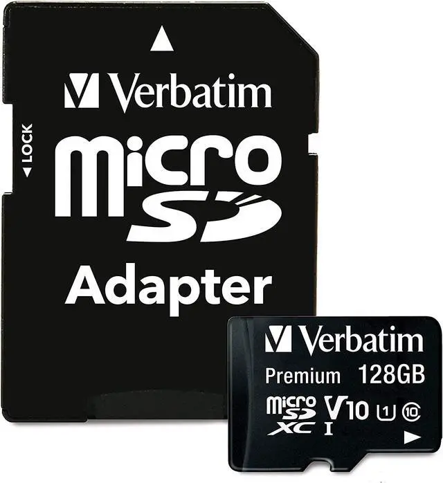 Alt view image 16 of 20 - Verbatim 128GB Premium microSDXC Memory Card with Adapter, UHS-I Class 10 - TAA Compliant - Class 10/UHS-I (U1) - 45 MB/s Read1 Pack