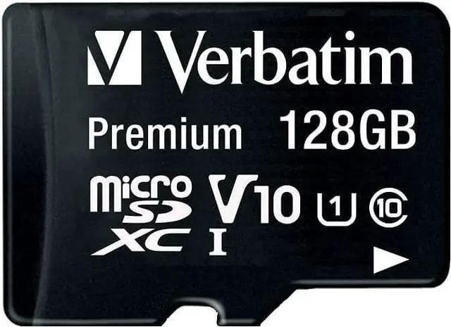 Alt view image 17 of 20 - Verbatim 128GB Premium microSDXC Memory Card with Adapter, UHS-I Class 10 - TAA Compliant - Class 10/UHS-I (U1) - 45 MB/s Read1 Pack